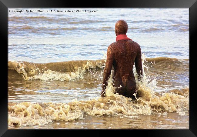 Gormley Iron Man Framed Print by John Wain