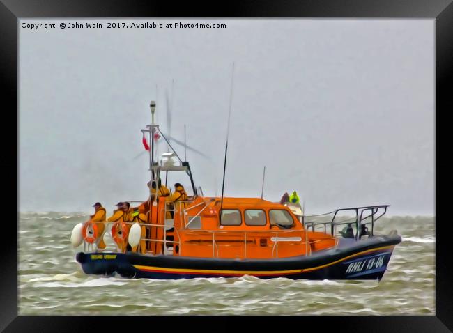 Hoylake Lifeboat (Digital Art) Framed Print by John Wain