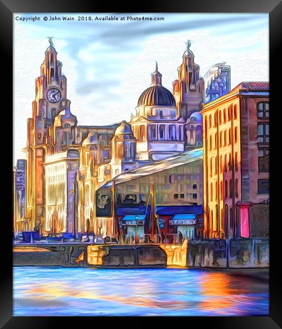 Royal Albert Dock And the 3 Graces Framed Print by John Wain