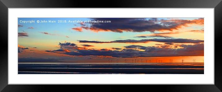 Irish sea Sunset  Framed Mounted Print by John Wain