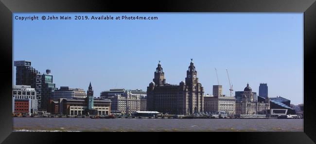 Liverpool Waterfront Skyline Framed Print by John Wain