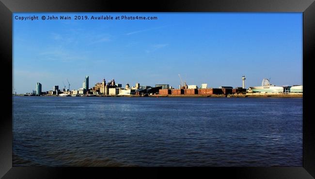 Liverpool Waterfront Skyline Framed Print by John Wain