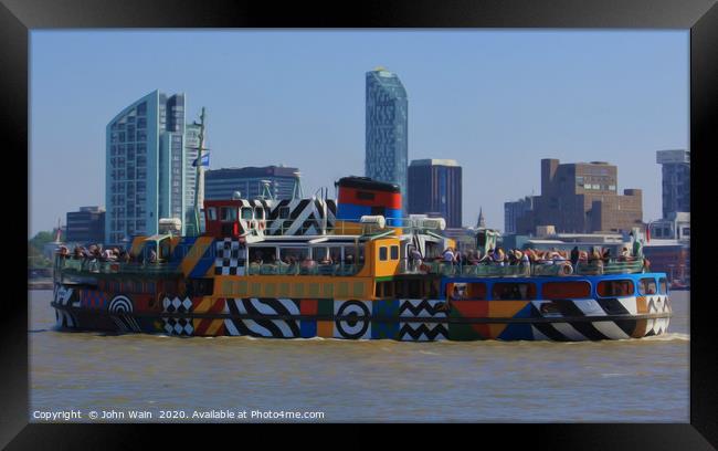 Mersey Ferry (Original Digital Art) Framed Print by John Wain