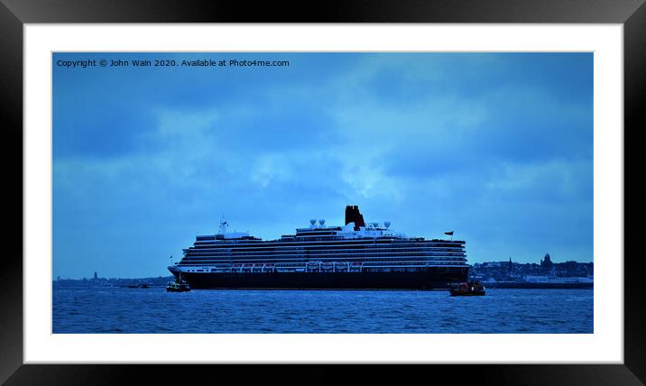 Queen Elizabeth on the River  Framed Mounted Print by John Wain