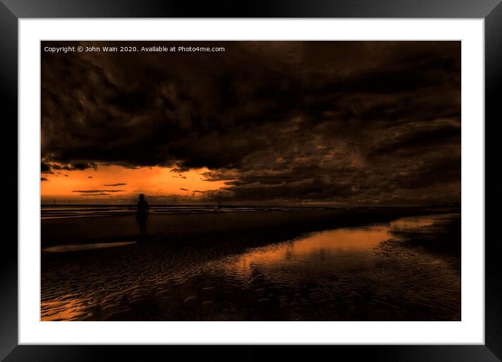 Another place at sunset  Framed Mounted Print by John Wain