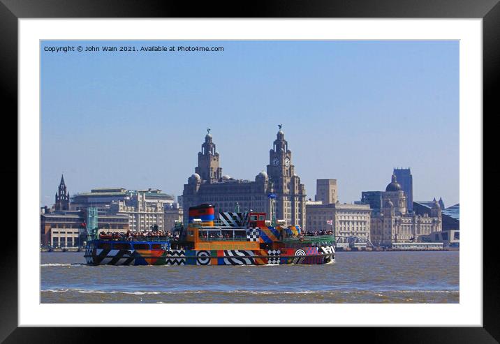 Liverpool Waterfront Skyline Framed Mounted Print by John Wain