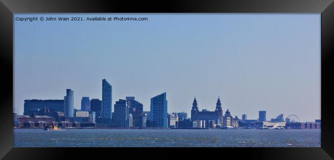 Liverpool Waterfront Skyline Framed Print by John Wain