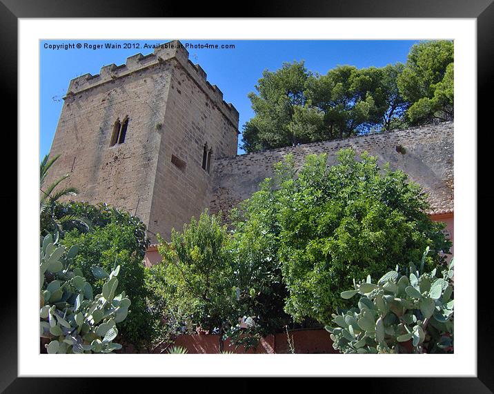 View of Castle Denia Spain Framed Mounted Print by Roger Wain