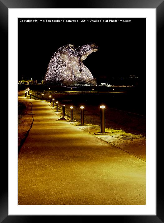 The kelpies path in Framed Mounted Print by jim scotland fine art