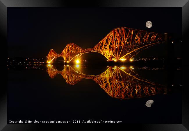 Full moon at the Bridge Framed Print by jim scotland fine art