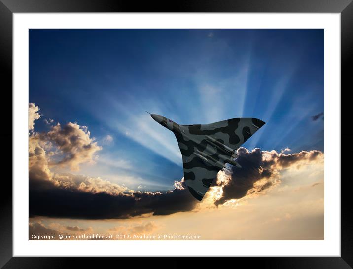 Vulcan Bomber sunset Framed Mounted Print by jim scotland fine art