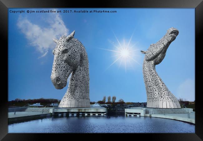 The Falkirk Kelpies Framed Print by jim scotland fine art