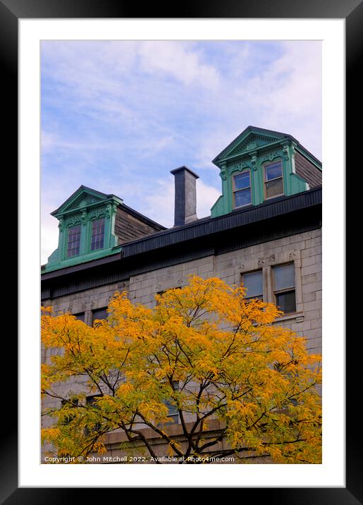 Colourful Montreal Architecture Framed Mounted Print by John Mitchell