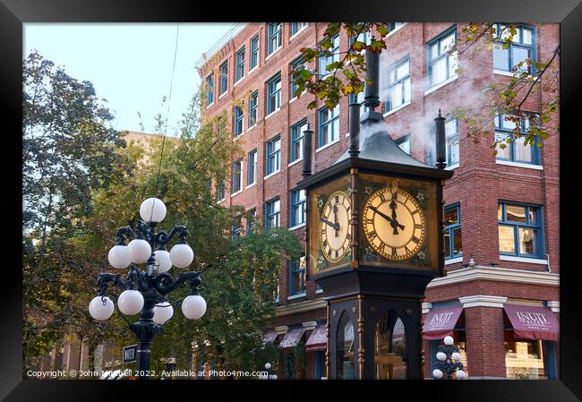 Vancouver Gastown Steam Clock Framed Print by John Mitchell
