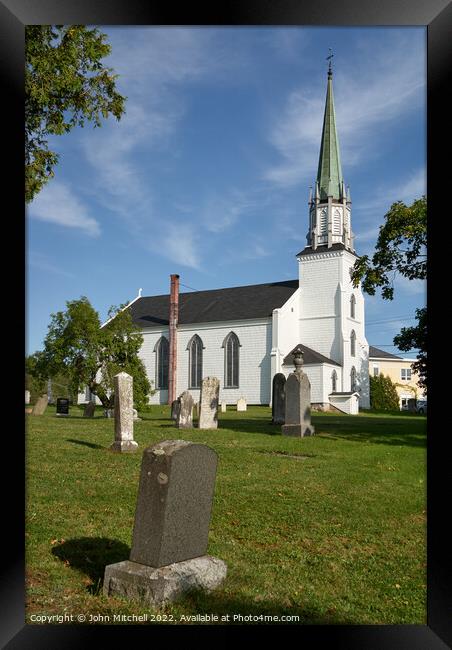 Tiinity Church in Kingston New Brunswick Framed Print by John Mitchell