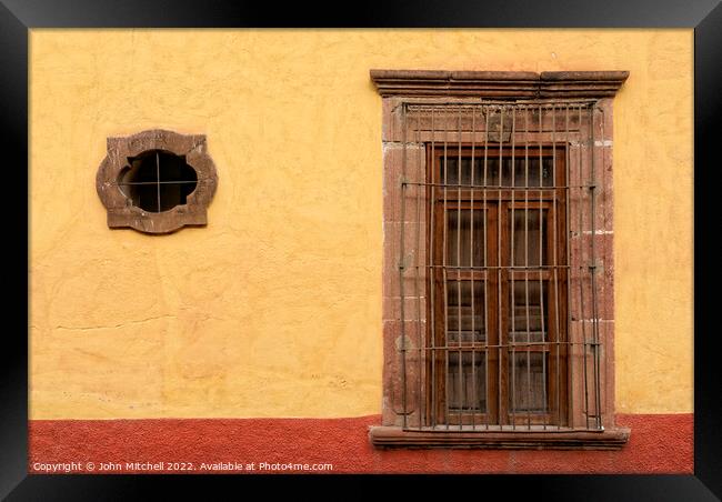 Colourful Mexican House  Framed Print by John Mitchell