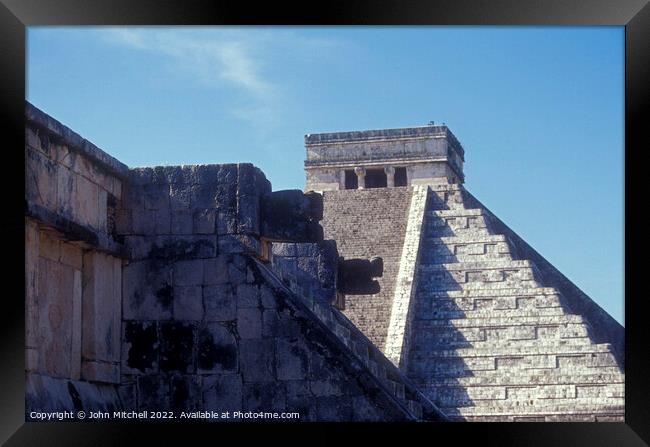 Cuchen Itza Mayan ruins Mexico Framed Print by John Mitchell