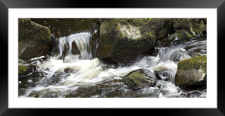 Free flowing Glenariffe River Framed Mounted Print by Linda Duncan