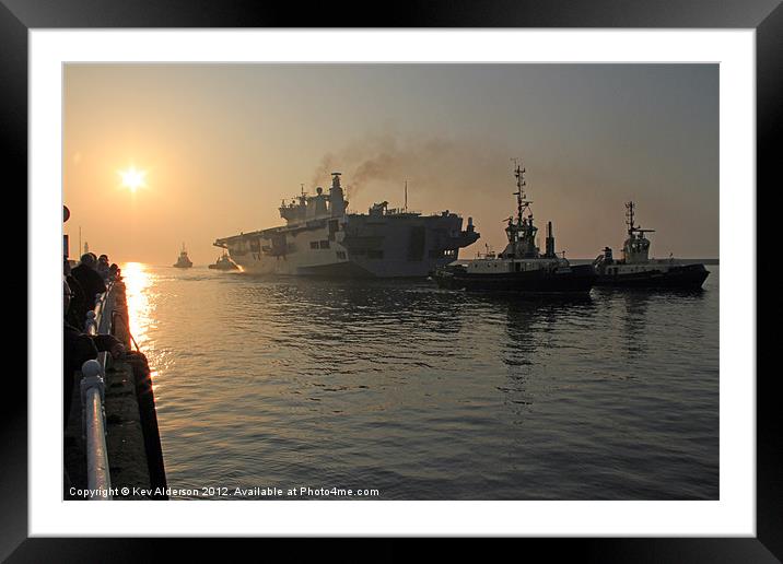 HMS Ocean Framed Mounted Print by Kev Alderson