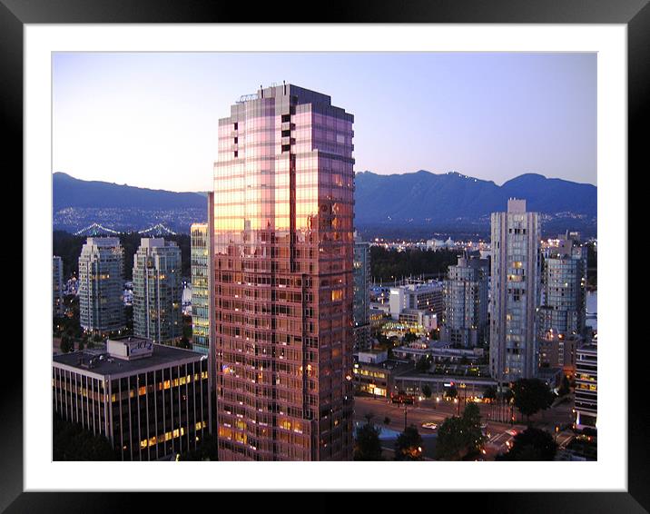 Sunset across Vancouver Framed Mounted Print by Ruth Hallam