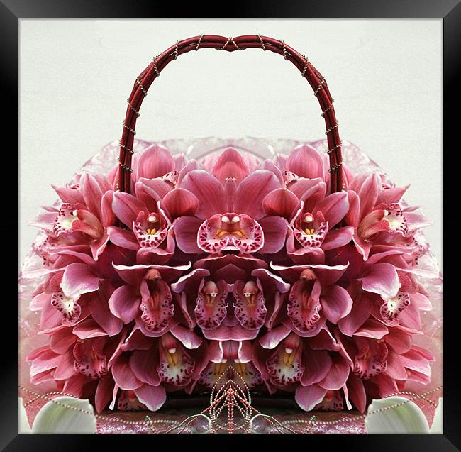 Pink orchid handbag Framed Print by Ruth Hallam