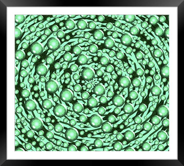 Green bubbles Framed Mounted Print by Ruth Hallam