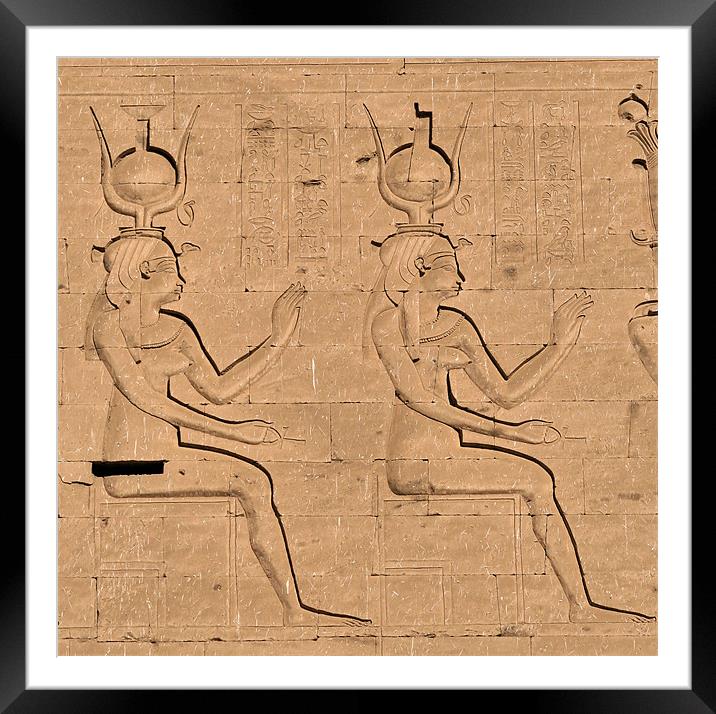 Hieroglyphs at Edfu Temple 4 Framed Mounted Print by Ruth Hallam