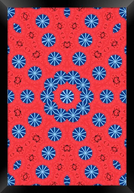 Red and blue circle star Framed Print by Ruth Hallam