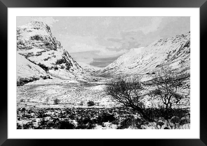 glencoe in the snow Framed Mounted Print by dale rys (LP)