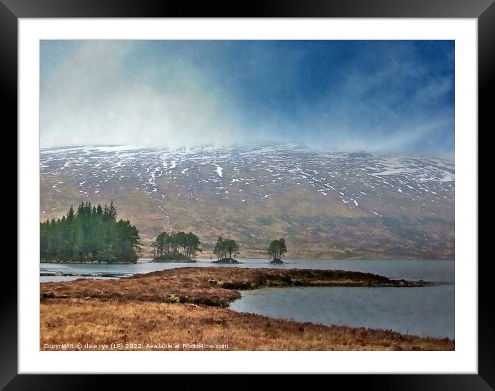 loch ossian winter storm Framed Mounted Print by dale rys (LP)