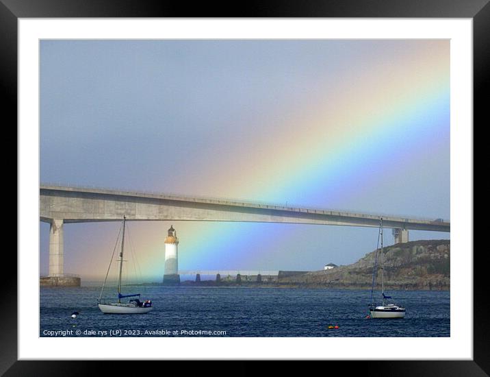 skye bridge rainbow Framed Mounted Print by dale rys (LP)