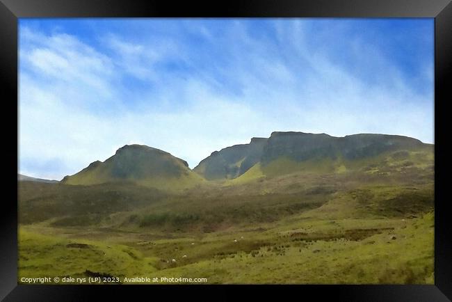 land of sheep Outdoor mountain on SKYE Framed Print by dale rys (LP)