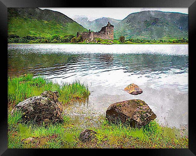 Majestic Kilchurn Castle Standing Tall by Loch Awe Framed Print by dale rys (LP)
