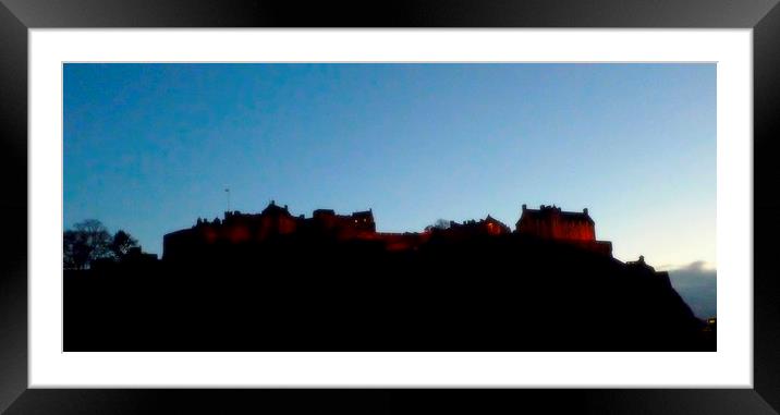  edinburgh castle-dusk   Framed Mounted Print by dale rys (LP)