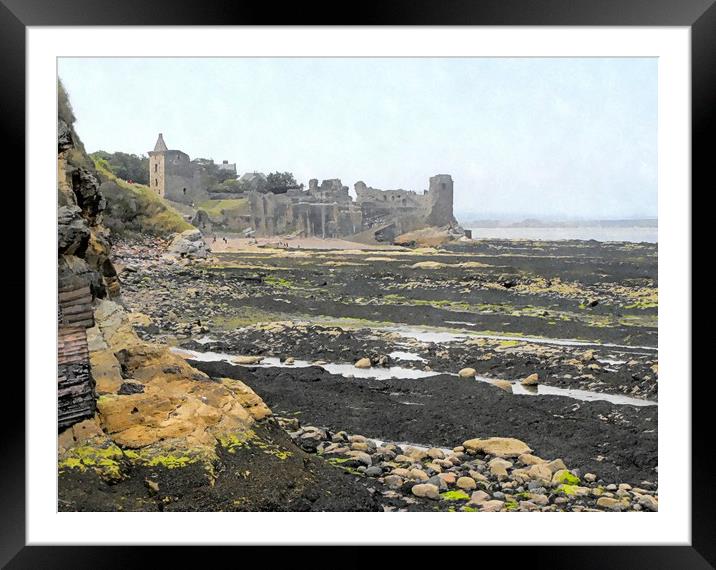ST.ANDREWS CASTLE 2 Framed Mounted Print by dale rys (LP)