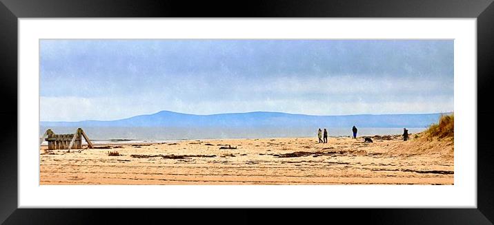 DOWN AT THE BEACH Framed Mounted Print by dale rys (LP)