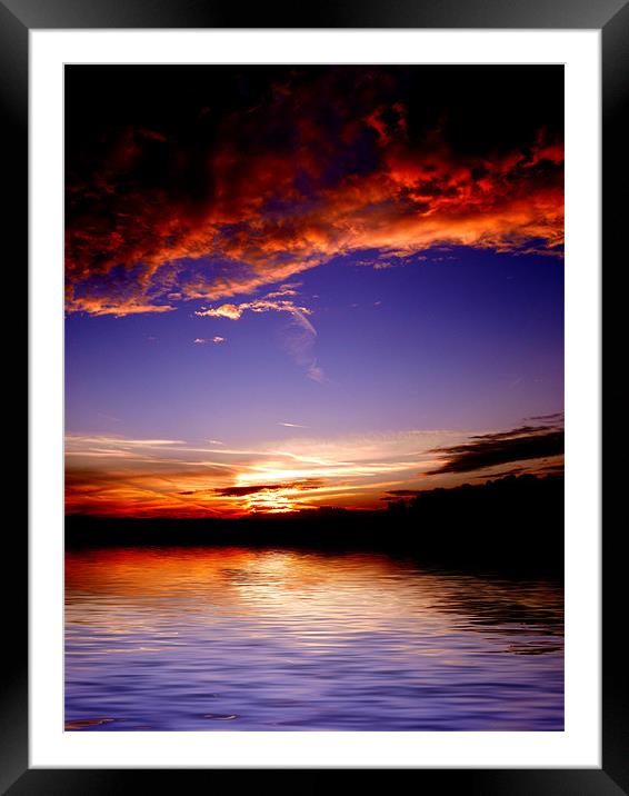 Fire Sky Sea Framed Mounted Print by Andrew Bailey
