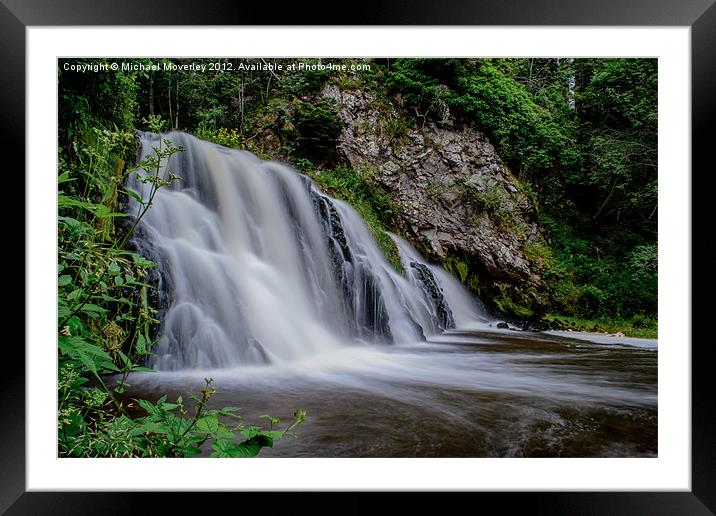 Dess Waterfalls, Aboyne Framed Mounted Print by Michael Moverley