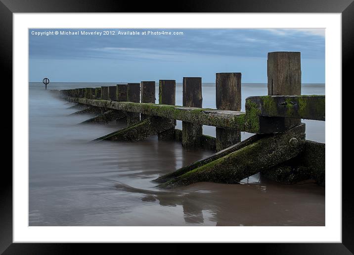 Groynes at Aberdeen Beach Framed Mounted Print by Michael Moverley