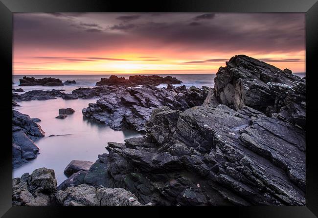 Aberdeen Coast Sunrise Framed Print by Michael Moverley