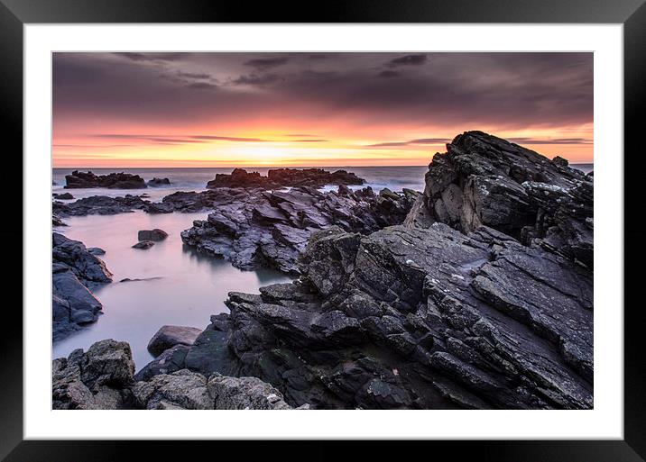 Aberdeen Coast Sunrise Framed Mounted Print by Michael Moverley