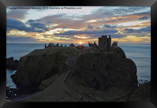 Dunnottar Castle, Sunrise Framed Print by Michael Moverley