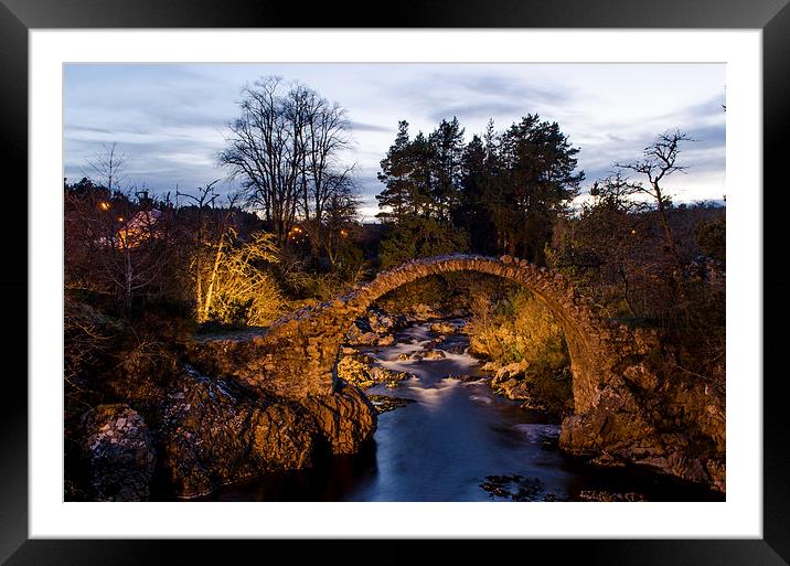 Carrbridge at Night Framed Mounted Print by Michael Moverley