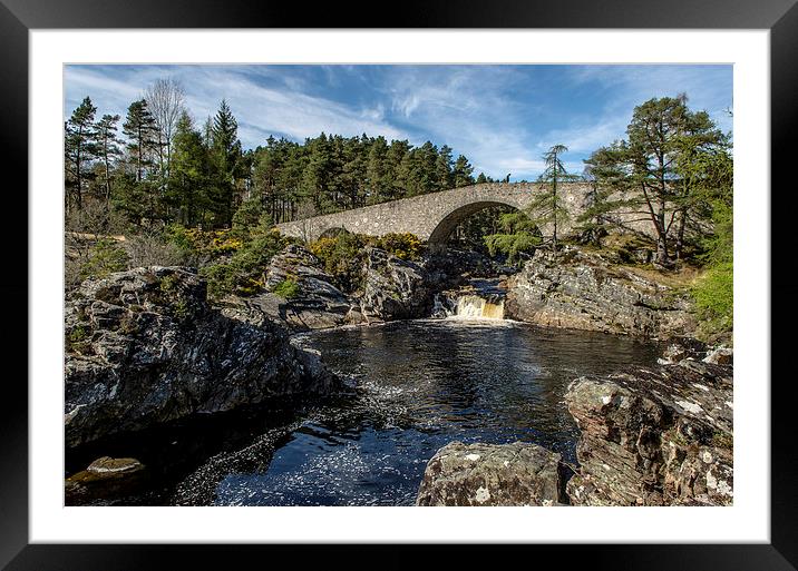 Waterfall at Garve Bridge Framed Mounted Print by Michael Moverley