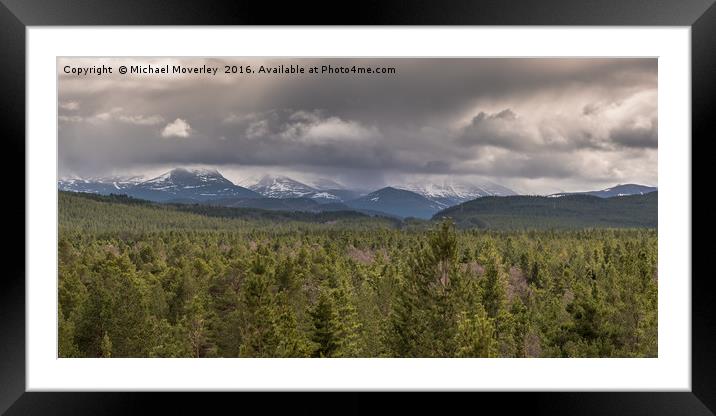 Snow Capped Cairngorm Mountains Framed Mounted Print by Michael Moverley