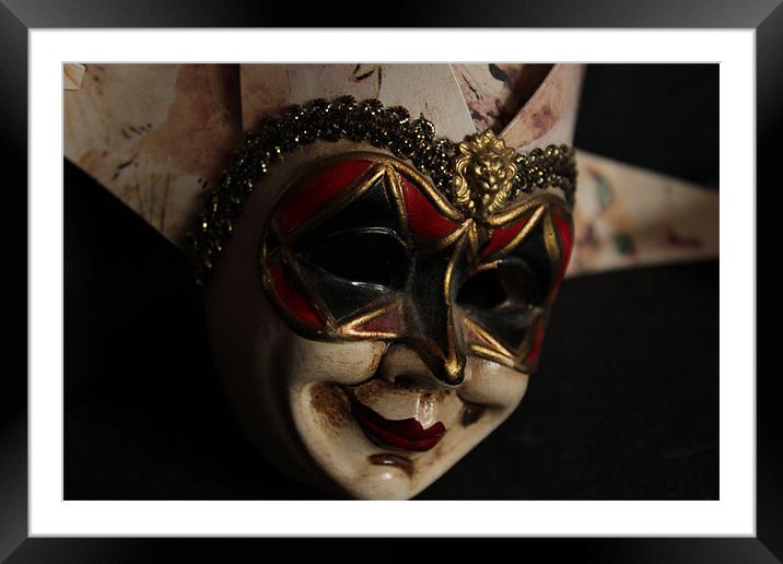 Mask Framed Mounted Print by Rebecca Jansen