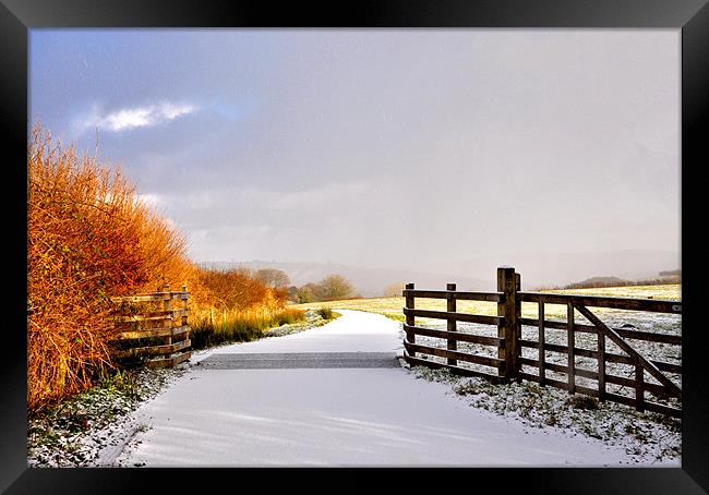 Exmoor in the Snow Framed Print by Debbie Metcalfe