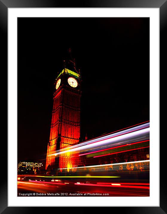 Big Ben at night Framed Mounted Print by Debbie Metcalfe
