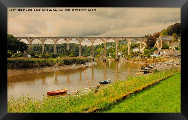 Calstock Viaduct, Cornwall Framed Print by Debbie Metcalfe