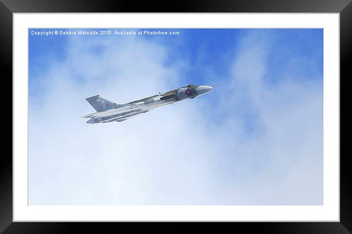  Avro Vulcan XH558 through the clouds Framed Mounted Print by Debbie Metcalfe